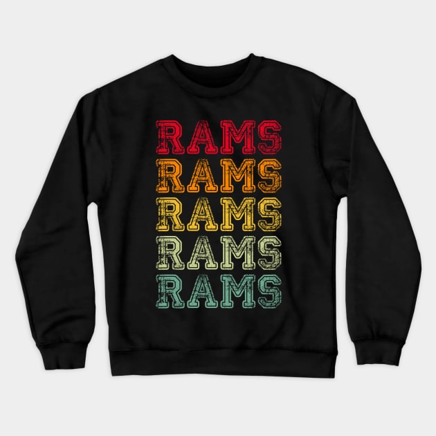 Vintage Retro Rams Gift Crewneck Sweatshirt by BadDesignCo